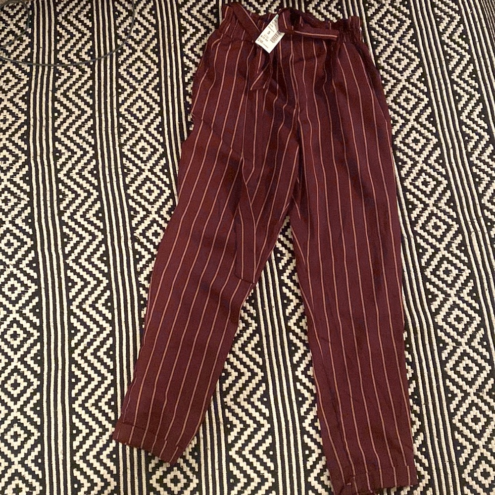 Burgundy Pinstripe Trousers Size Small